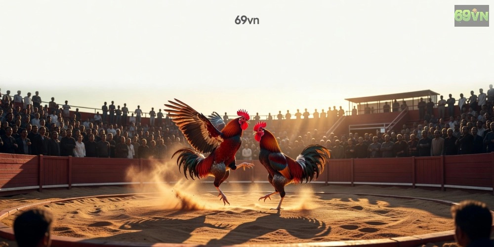 Minh họa khái niệm trực tiếp đá gà hôm nay 69vn với hình ảnh trường đấu chuyên nghiệp